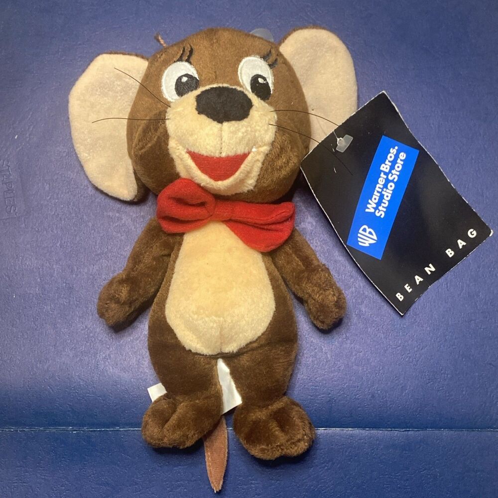 Vintage 2000 Hanna-Barbera Tom and Jerry Mouse 7in Plush w/ Beans Figure Toy NWT
